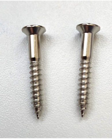 2 VERCHROMTE Schrauben 3,5 x 25mm für Telecaster-Saitenhalter oder Fender-Style Gurtpin