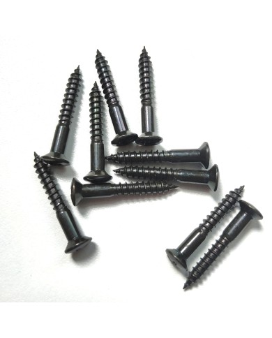10 schwarze Schrauben 3,5 x 25mm für Telecaster-Saitenhalter oder Fender-Style-Gurtpin