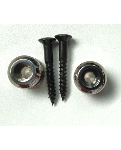 2 Ersatz-Gurtpins, Nickel, im Schaller-Stil