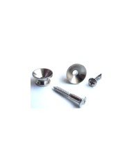 2 Gurtpins im Stratocaster-Stil, Nickel + Schrauben