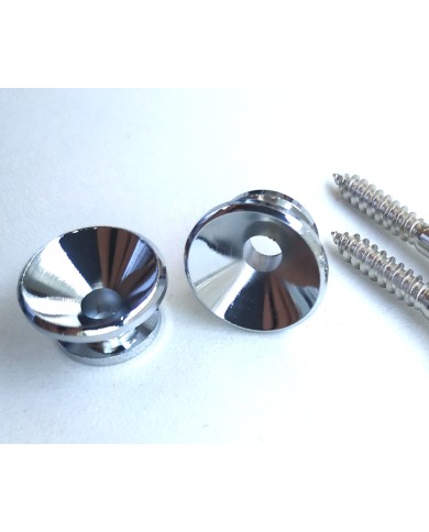 2 verchromte Gurtpins im Stratocaster-Stil + Schrauben
