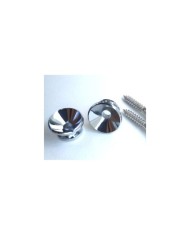 2 Stratocaster Style Chrome Strap Buttons + screws