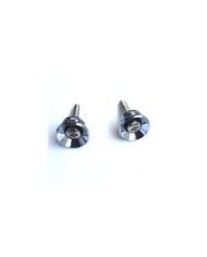 2 Stratocaster Style Chrome Strap Buttons + screws