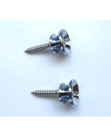 2 verchromte Gurtpins im Stratocaster-Stil + Schrauben