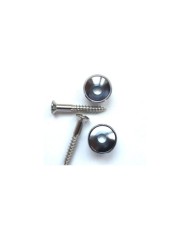 2 small Stratocaster Style Chrome Strap Buttons + screws