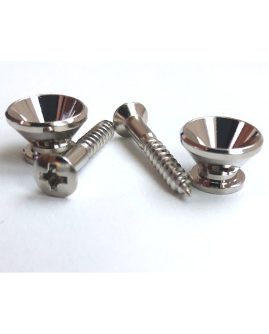 2 kleine Gurtpins, Nickel, Stratocaster-Stil + Schrauben