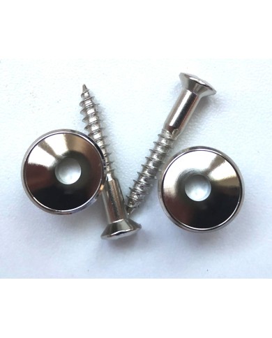2 kleine Gurtpins, Nickel, Stratocaster-Stil + Schrauben