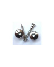2 small Stratocaster Style Nickel Strap Buttons + screws