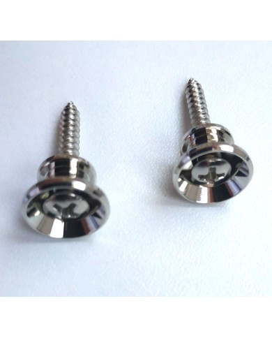 2 kleine Gurtpins, Nickel, Stratocaster-Stil + Schrauben