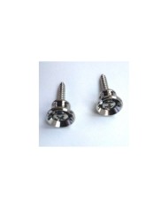 2 small Stratocaster Style Nickel Strap Buttons + screws