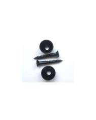 2 kleine schwarze Gurtpins im Stratocaster-Stil + Schrauben