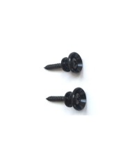 2 kleine schwarze Gurtpins im Stratocaster-Stil + Schrauben