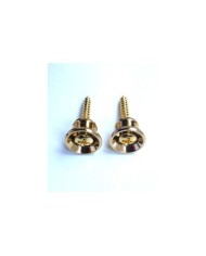2 Small Stratocaster Style Gold Strap Buttons + screws