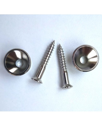 2 Gurtpins im Nickel-Stil, Stratocaster-Typ Gotoh + Schrauben