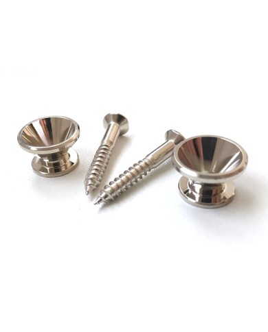 2 Gurtpins im Nickel-Stil, Stratocaster-Typ Gotoh + Schrauben