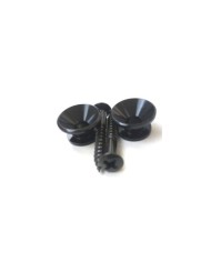 2 Stratocaster Style Black Strap Buttons Gotoh type + screws