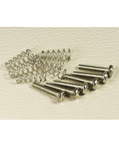 Schraubensatz für Strat-Pickup, 6 Schrauben, 3.30 mm x 18 mm, Nickel, plus 6 Federn