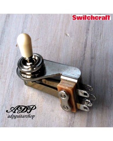 Selecteur Switch 3 ways Toggle Switchcraft SG Right Angle bouton Old White