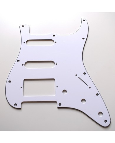 Pickguard Stratocaster SSH Weiß, 3-lagig, 11 Löcher