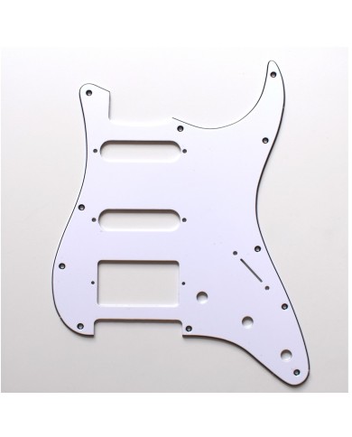 Pickguard Stratocaster SSH Weiß, 3-lagig, 11 Löcher