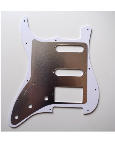Pickguard Stratocaster SSH Weiß, 3-lagig, 11 Löcher