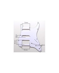 Pickguard Stratocaster SSH Blanc, 3ply 11trous