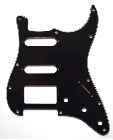 Stratocaster SSH Schlagbrett Schwarz, 3-lagig, 11 Löcher