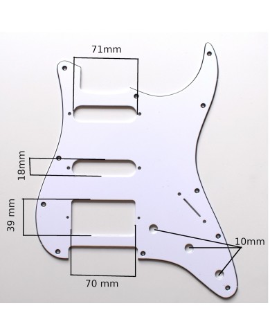 Stratocaster SSH Schlagbrett Tortoise, 3-lagig, 11 Löcher