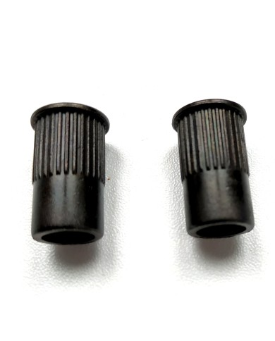 2 schwarze metrische Einsätze, Durchmesser 12mm, für Stoptail-Saitenhalter