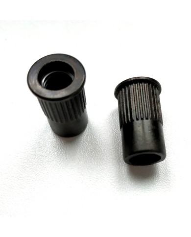 2 schwarze metrische Einsätze, Durchmesser 12mm, für Stoptail-Saitenhalter