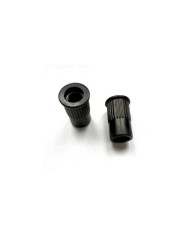 2 schwarze metrische Einsätze, Durchmesser 12mm, für Stoptail-Saitenhalter