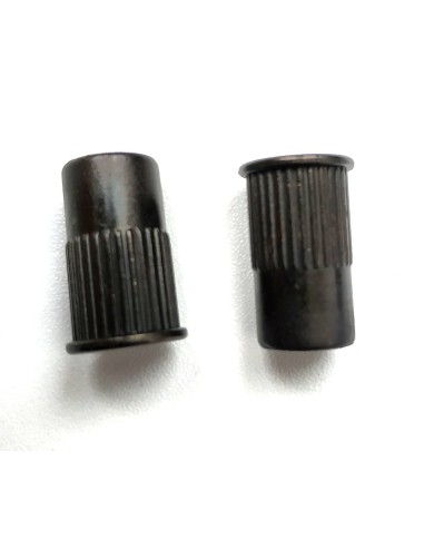 2 schwarze metrische Einsätze, Durchmesser 12mm, für Stoptail-Saitenhalter