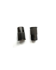 2 schwarze metrische Einsätze, Durchmesser 12mm, für Stoptail-Saitenhalter