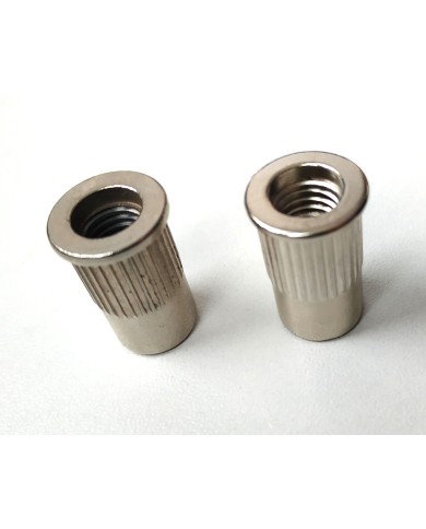 2 metrische Hülsen, Nickel, Durchmesser 12 mm, für Stoptail-Saitenhalter