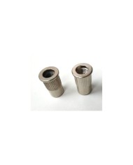 2 metrische Hülsen, Nickel, Durchmesser 12 mm, für Stoptail-Saitenhalter
