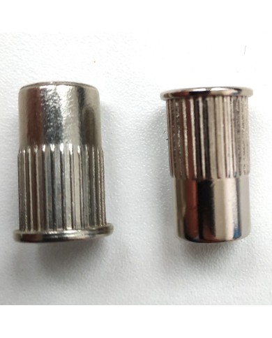 2 metrische Hülsen, Nickel, Durchmesser 12 mm, für Stoptail-Saitenhalter