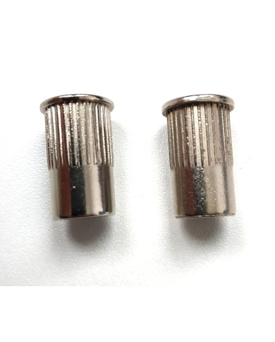 2 metrische Hülsen, Nickel, Durchmesser 12 mm, für Stoptail-Saitenhalter