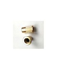 2 metrische Einsätze gold, Durchmesser 12 mm, für Stoptail-Saitenhalter