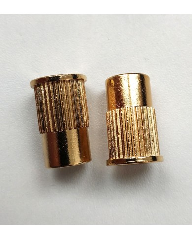 2 metrische Einsätze gold, Durchmesser 12 mm, für Stoptail-Saitenhalter