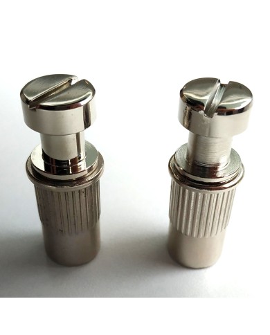 Set mit 2 Schrauben + 2 metrischen Einsätzen, Nickel, Durchmesser 12 mm für Stoptail-Saitenhalter
