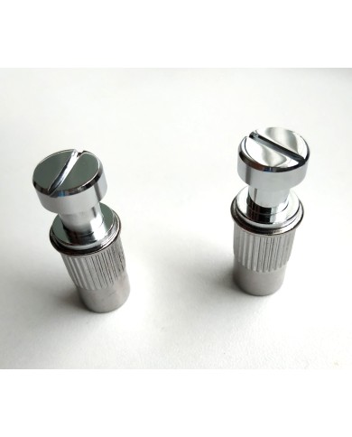 Set mit 2 Schrauben + 2 metrischen Einsätzen, verchromt, Durchmesser 12mm für Stoptail-Saitenhalter