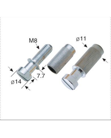 2 metrische Buchsen, verchromt, Durchmesser 11 mm, für Stopbar-Saitenhalter