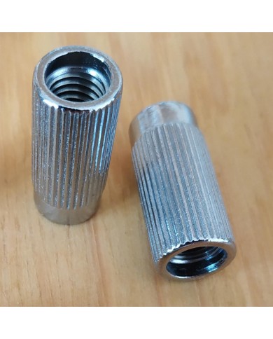 2 metrische Buchsen, verchromt, Durchmesser 11 mm, für Stopbar-Saitenhalter