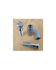 Set mit 2 Schrauben + 2 metrischen Einsätzen, Chrom, Durchmesser 11mm für Stoptail-Saitenhalter