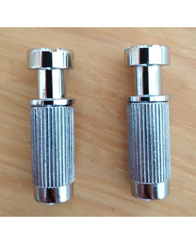 Set mit 2 Schrauben + 2 metrischen Einsätzen, Chrom, Durchmesser 11mm für Stoptail-Saitenhalter