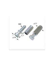 Set mit 2 Schrauben + 2 metrischen Einsätzen, Chrom, Durchmesser 11mm für Stoptail-Saitenhalter