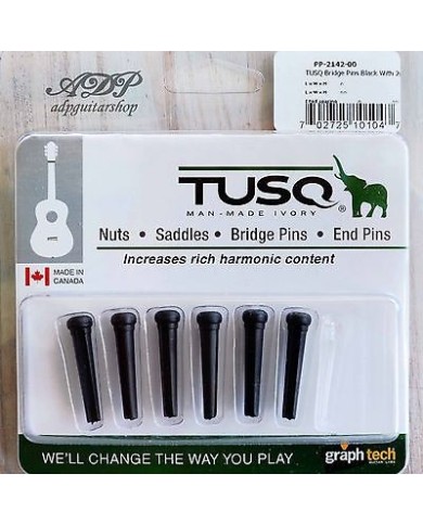 Set traditionelle schwarze Tusq Stegstecker 5.33mm (6 Stück) mit MOP-Einlagen
