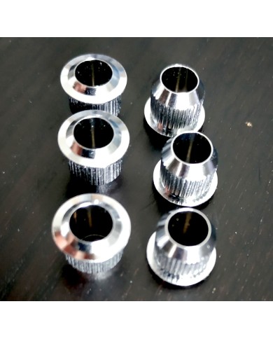 6 Bushing-Hülsen aus verchromtem Messing 9,5 x 8,8 x 6.2mm