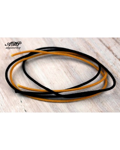 Vintage-Kabel für Stratocaster-Verkabelung 22 AWG, 50 cm Schwarz + 40 cm Gelb
