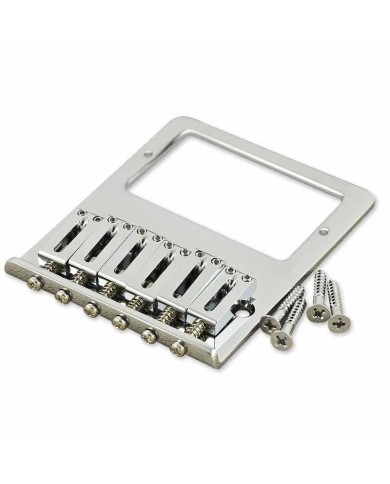 Gotoh Telecaster-Bridge, Chrom, für Humbucker, 6 Messing-Saitenreiter, 10.5mm